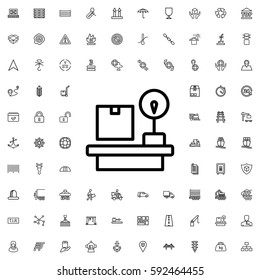luggage weight icon illustration isolated vector sign symbol. Logistic icons vector set.