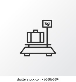 Luggage Weight Icon Symbol. Premium Quality Isolated Baggage Element In Trendy Style.