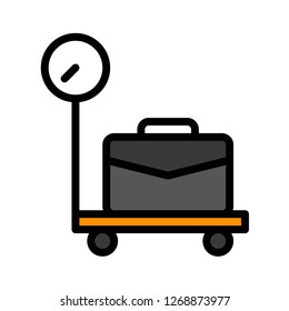 Luggage weight vector, Baggage filled design icon editable outline