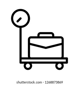 Luggage weight vector, Baggage line design icon editable outline