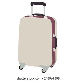 Luggage wheeled vector icon isolated, travel baggage, vacation case with wheels