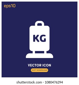 Luggage,Scale Vector Icon Illustration For Web And Mobile Application Isolated On Blue Backround.Ui/Ux