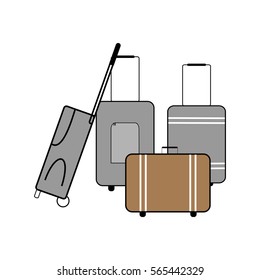 Luggage,suitcase icon on white background. Baggage, bag, briefcase symbol vacation travel and tourism. Template for poster,sign. Flat vector image. Vector illustration.