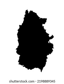 Ilustración de silueta vectorial de mapa de Lugo aislada en fondo blanco. Gran ilustración detallada. Provincia española, parte de la comunidad autónoma Galicia. País en Europa, miembro de la UE.