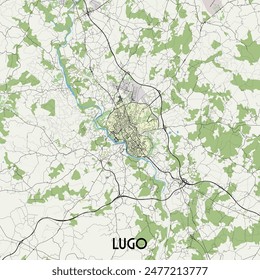 Lugo, Spanien Karte Poster Kunst