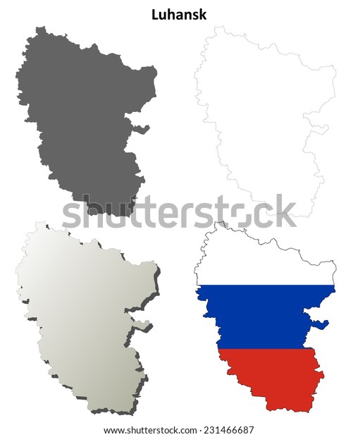 Luhansk Blank Outline Map Set Russian Stock Vector Royalty Free