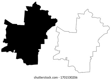 Luhansk City (Ukraine) Karte Vektorillustration Illustration, Skizze Stadt Lugansk oder Voroshilovgrad Karte