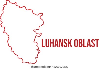 roter Farbverlauf-Karte von Luhansk einzeln