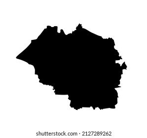 Luhansk peoples Republic map vector silhouette illustration isolated on white background. Self proclaimed republic Part of Eastern Ukraine territory.