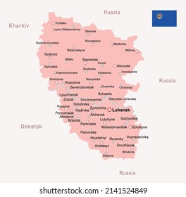 Vektorgrafik Luhansk Region Karte in der Ukraine