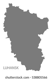 Luhansk Ukraine Map grey