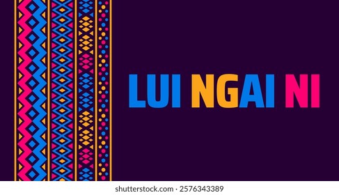 Lui Ngai Ni Festival background banner or poster design template. observed every year in February. Holiday concept. Use to any Template, card, poster, placard, template.