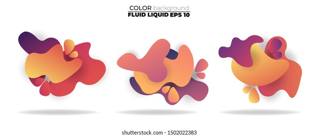 luid shape vector set. gradient liquid with neon colors. item for the design of a logo, flyer, presentation, gift card,  Poster on wall,  landing page, ,coverbook,  banner, social media posted
