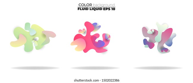 luid shape vector set. gradient liquid with neon colors. item for the design of a logo, flyer, presentation, gift card,  Poster on wall,  landing page, ,coverbook,  banner, social media posted