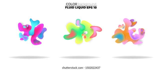 luid shape vector set. gradient liquid with neon colors. item for the design of a logo, flyer, presentation, gift card,  Poster on wall,  landing page, ,coverbook,  banner, social media posted