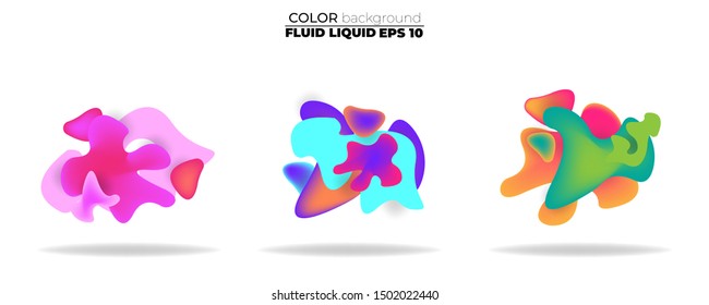 luid shape vector set. gradient liquid with neon colors. item for the design of a logo, flyer, presentation, gift card,  Poster on wall,  landing page, ,coverbook,  banner, social media posted