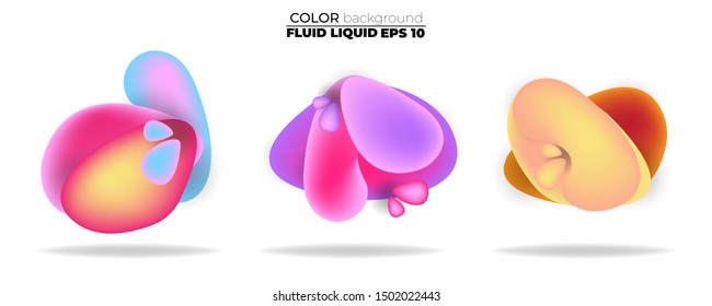 luid shape vector set. gradient liquid with neon colors. item for the design of a logo, flyer, presentation, gift card,  Poster on wall,  landing page, ,coverbook,  banner, social media posted