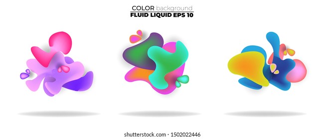 luid shape vector set. gradient liquid with neon colors. item for the design of a logo, flyer, presentation, gift card,  Poster on wall,  landing page, ,coverbook,  banner, social media posted