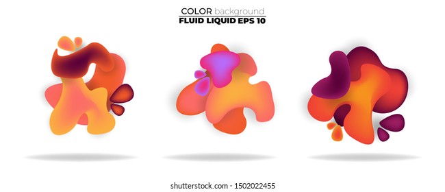 luid shape vector set. gradient liquid with neon colors. item for the design of a logo, flyer, presentation, gift card,  Poster on wall,  landing page, ,coverbook,  banner, social media posted