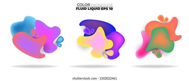 luid shape vector set. gradient liquid with neon colors. item for the design of a logo, flyer, presentation, gift card,  Poster on wall,  landing page, ,coverbook,  banner, social media posted