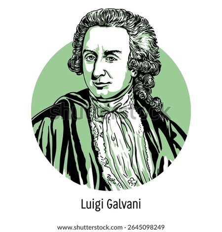 Luigi Galvani was an Italian physician, anatomist, physiologist and physicist, one of the founders of electrophysiology and the study of electricity. Hand drawn vector illustration