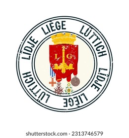 Luik, Belgium city vector grunge rubber stamp over white background
