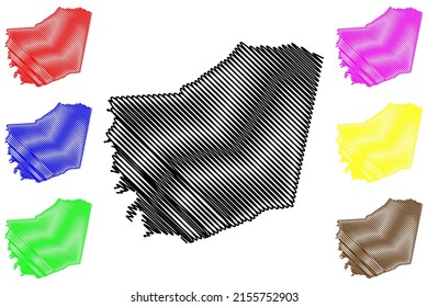 Luis Eduardo Magalhaes municipality (Bahia state, Municipalities of Brazil, Federative Republic of Brazil) map vector illustration, scribble sketch Luis Eduardo Magalhaes map