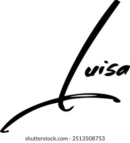 Luisa Name Of Baby Girl Cursive Typography Hand Written Brush Text