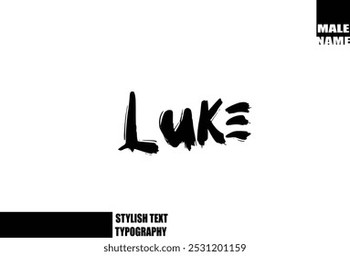 Luke Baby Boy Name In Bold Grunge And Rough Typography Brush Text