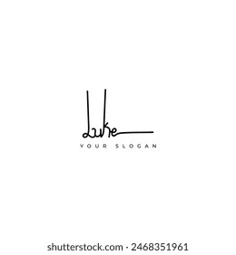 Luke name signature logo vector design