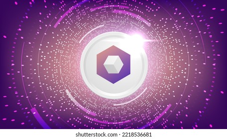 LUKSO Token (LYXE) coin cryptocurrency concept banner background.
