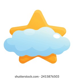 Lullaby star under cloud icon cartoon vector. Mom sleeping. Cradle kid