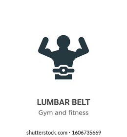 Lumbar belt glyph icon vector on white background. Flat vector lumbar belt icon symbol sign from modern gym and fitness collection for mobile concept and web apps design.