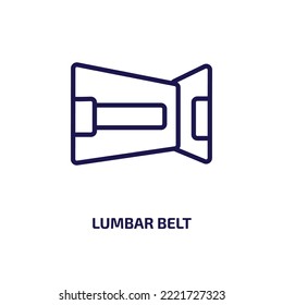 lumbar belt icon from gym and fitness collection. Thin linear lumbar belt, medical, orthopedic outline icon isolated on white background. Line vector lumbar belt sign, symbol for web and mobile