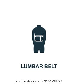 Lumbar Belt icon. Monochrome simple Fitness icon for templates, web design and infographics