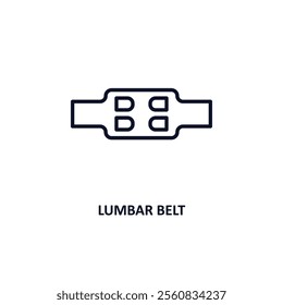 lumbar belt outline icon.  Thin line icon from gym and fitness collection. Editable vector isolated on white background