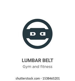Lumbar belt vector icon on white background. Flat vector lumbar belt icon symbol sign from modern gym and fitness collection for mobile concept and web apps design.