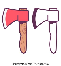 Lumber axe vector cartoon illustration isolated on a white background.