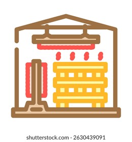 lumber drying process color icon vector. lumber drying process sign. isolated symbol illustration