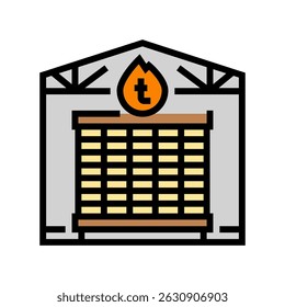 lumber drying process color icon vector. lumber drying process sign. isolated symbol illustration