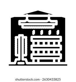 lumber drying process glyph icon vector. lumber drying process sign. isolated symbol illustration