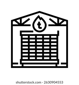lumber drying process line icon vector. lumber drying process sign. isolated contour symbol black illustration