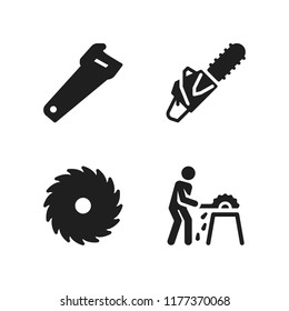 lumber icon. 4 lumber vector icons set. saw, chainsaw and circular saw icons for web and design about lumber theme