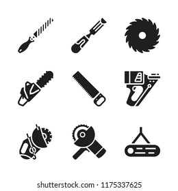 lumber icon. 9 lumber vector icons set. chisel, chainsaw and power saw icons for web and design about lumber theme