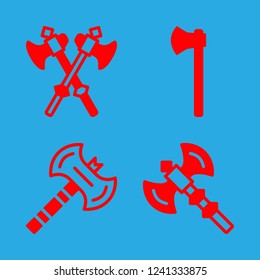 lumber icon set about axes and axe vector set