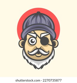 Lumber jack cute pirate mascot