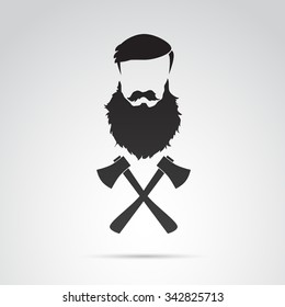 Lumber Jack Icon Isolated On White Background. Vector Art.