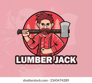 lumber jack mascot logo vector