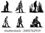 lumber jack silhouette, lumber jack vector silhouette
