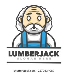Lumber professor mascot cartoon logo